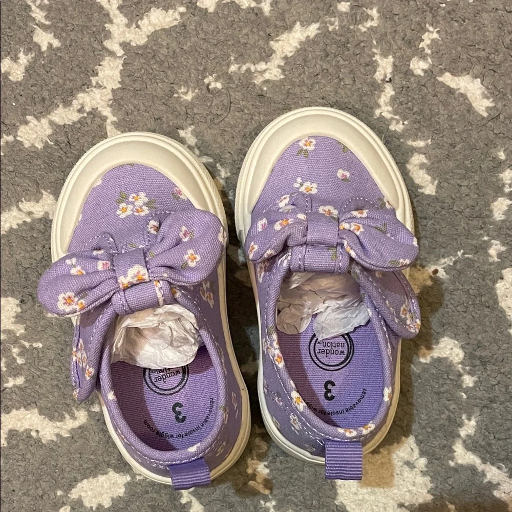 Baby size 3 purple Velcro strap shoes